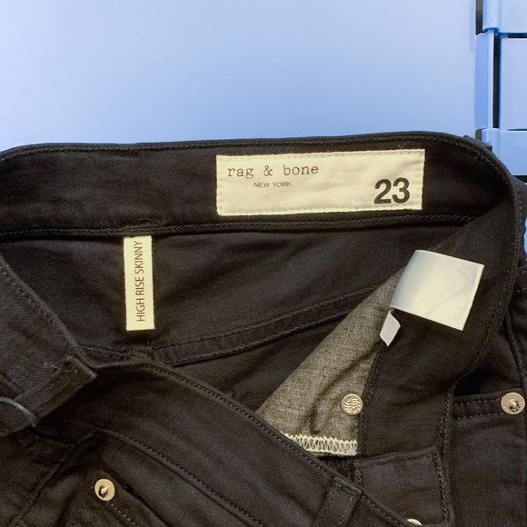 NWT Rag & Bone High Rise Skinny Black Jeans, 23 - Picture 10 of 13